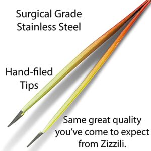 Zizzili Basics Mini Slant Tweezers - Best Tweezers for Eyebrow, Facial Hair Removal and your Precision Needs (Sherbet)