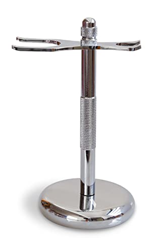 Bevel Safety Razor & Shaving Brush Display Stand with Non Slip Base, Dual Shave Stand Designed to Prevent Water Damage, Improve Hygiene and Protect Shaving Kit