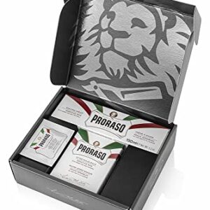 Proraso Sensitive Skin Shaving Kit for Men | Gift Box with Shaving Cream & After Shave Balm with Oatmeal & Green Tea Extract