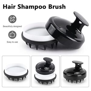 Hair Shampoo Brush, Scalp Massager Shampoo Brush, Soft Silicone Scalp Scrubber Brush for Dandruff Removal and Hair Growth, Scalp Care Hair Brush for All Hair Types(Black)