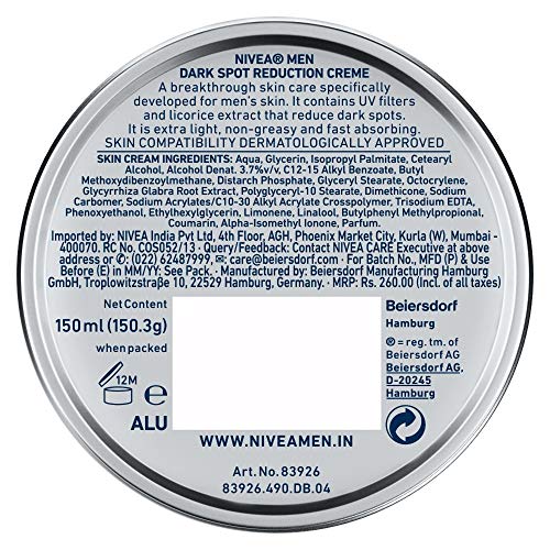 Nivea Men Dark Spot Reduction Cream, 150Ml