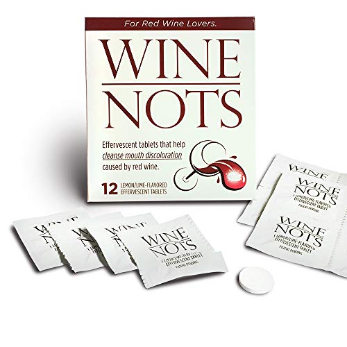 Wine Nots Wine Stain Remover Tablets Brighten Your Smile Prevents Wine Stained Lips and Teeth Pack of 12