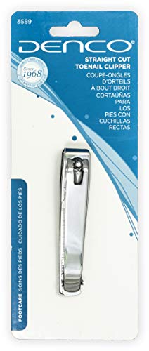 Denco Straight Cut Toenail Clipper,Silver,1 Count (Pack of 1),3559N