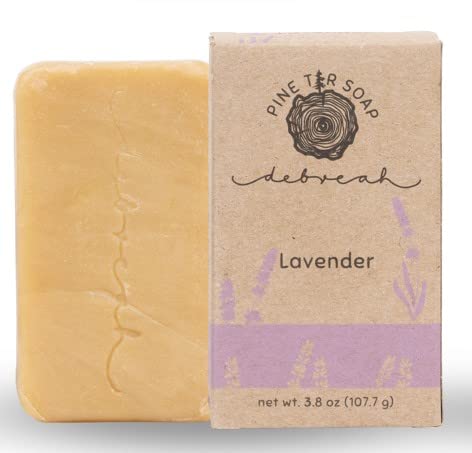 Debreah Lavender Pine Tar Bar Soap for Men and Women, Handmade, Vegan, Cold Process, Face And Body Soap, Lavender smell