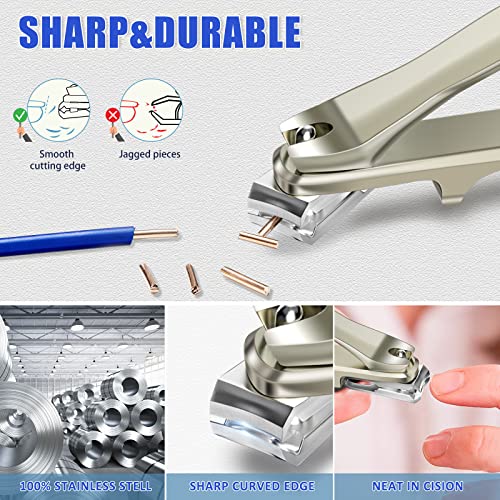 DR. MODE Nail Clippers Easy Grip 360 Degree Rotary Toenail Clippers for Men,Stainless Steel Long Handle Fingernail Clippers Sharp Blade Nail Cutters Trimmer with Nail File