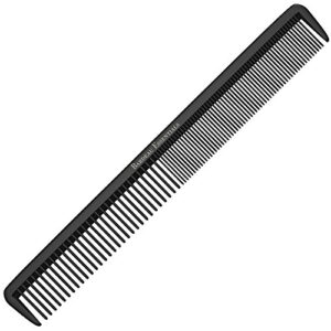 hair cutting comb – professional 8.75” black carbon fiber anti static chemical and heat resistant hair combs for all hair types for men and women – by bardeau essentials