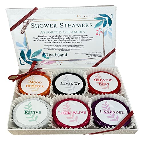 Natural Shower Steamers - 6pc Variety Pack Handmade in USA Bath Bombs w/ Pure Essential Oils to Relax, Moisturize for Spa Day, Self Care - for Men, Women, Moms, Pampering Gifts for Her