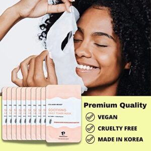 ParadiseGal 10 Face Masks Korean Skin Care - Soothing Collagen Infuser with Rice, Coenzyme Q10, Niacinamide, Ceramide | Best face mask skin care for all skin types (Soothing)