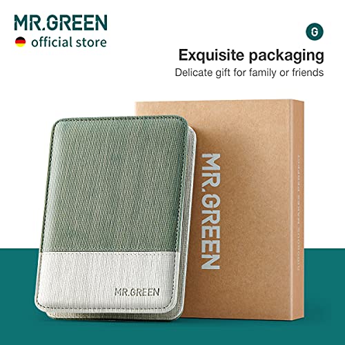 MR.GREEN Manicure Sets Pedicure Kits Stainless Steel Nail Clipper Personal Care Tools with PU Leather Case ( Green)