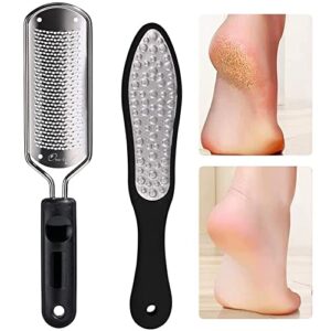 oneleaf 2pcs professional pedicure rasp foot file cracked skin corns callus remover for extra smooth and beauty foot (black) (black)