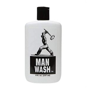 man stuff man wash beard wash and all in one mens body wash and shampoo | cleanses and softens | natural hydrating ingredients | vegan beard wash for men | paraben free | beard care gift (8 oz)