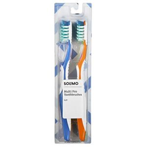 amazon brand – solimo multi pro toothbrushes, 4 count