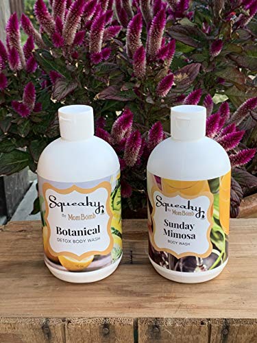 Squeaky by Mom Bomb Botanical Detox Body Wash- Therapeutic rosemary oil helps rids the body of fatigue and tension Body Wash provides you with the excellent moisture your body needs. (6005)