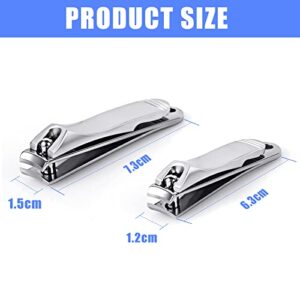 Nail Clippers Set for Fingernail Toenail - DR. MODE Large & Small 2 Pack Professional Stainless Steel Toe Nail Cutter, Sharp Travel Finger Nail Clippers Kit with Case Gifts for Him Men Women