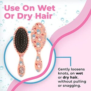 Wet Brush Kids Detangler Hair Brushes - Kitty Cherry, Sweet Treats - Mini Detangling Brush with Ultra-Soft IntelliFlex Bristles Glide Through Tangles with Ease - Pain-Free Comb for All Hair Types