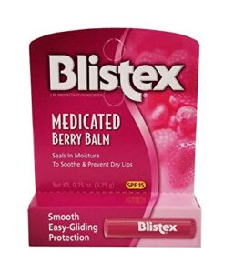 blistex medicated lip balm, spf 15, berry.15-ounce tubes (12 pack)