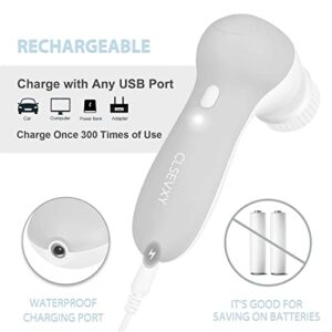 Facial Cleansing Brush Face Scrubber: USB Rechargeable IPX7 Waterproof Electric Spin Cleanser brush with 7 Brush Heads, Face Brushes for Cleansing and Exfoliating, Massaging