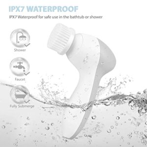 Facial Cleansing Brush Face Scrubber: USB Rechargeable IPX7 Waterproof Electric Spin Cleanser brush with 7 Brush Heads, Face Brushes for Cleansing and Exfoliating, Massaging