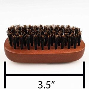 WavEnforcer Boar Bristle Pocket-Size Military Brush, Best Brush for Beards / Pocket / Purse / Travel Size, Medium Firmness