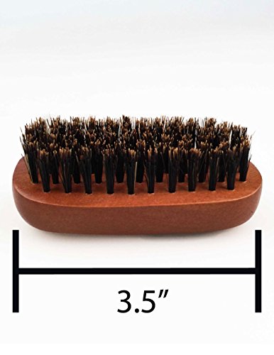 WavEnforcer Boar Bristle Pocket-Size Military Brush, Best Brush for Beards / Pocket / Purse / Travel Size, Medium Firmness