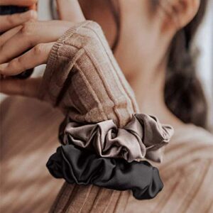 6 Pieces Satin Silk Scrunchies for hair, Big Hair Scrunchies Satin Hair Ties Ponytail Holder No Hurt Your Hair