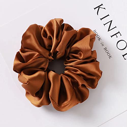 6 Pieces Satin Silk Scrunchies for hair, Big Hair Scrunchies Satin Hair Ties Ponytail Holder No Hurt Your Hair