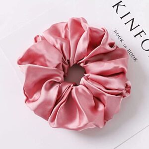 6 Pieces Satin Silk Scrunchies for hair, Big Hair Scrunchies Satin Hair Ties Ponytail Holder No Hurt Your Hair