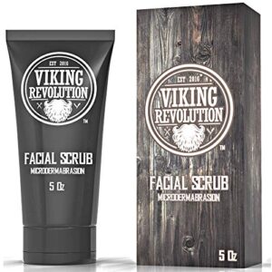 viking revolution microdermabrasion face scrub for men – facial cleanser for skin exfoliating, deep cleansing, removing blackheads, acne, ingrown hairs – men’s face scrub for pre-shave (1 pack)