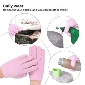 Moisturizing Socks & Gloves for Moisturize Soften Repairing Dry Cracked Hands Feet Skin Care (Pink, Glove+Sock)