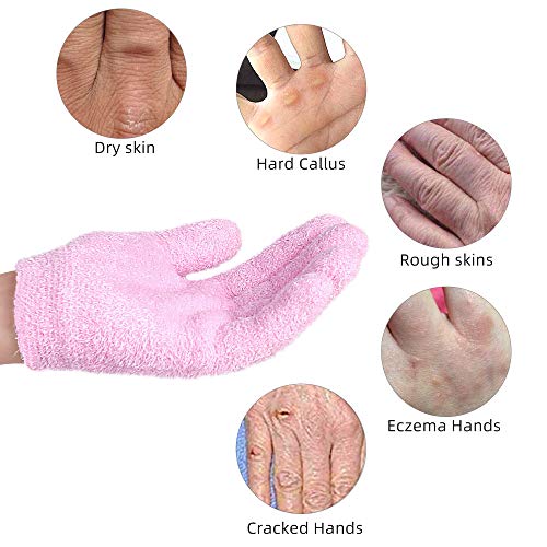 Moisturizing Socks & Gloves for Moisturize Soften Repairing Dry Cracked Hands Feet Skin Care (Pink, Glove+Sock)