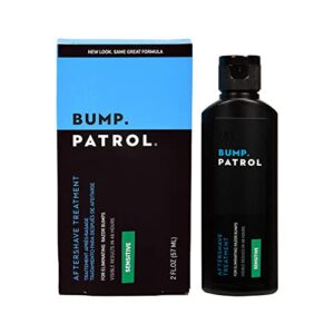 bump patrol sensitive strength aftershave formula – gentle after shave solution eliminates razor bumps and ingrown hairs – 2 ounces