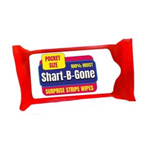 shart be gone surprise stripe wipes – funny moist wipes for teens and adults – travel size