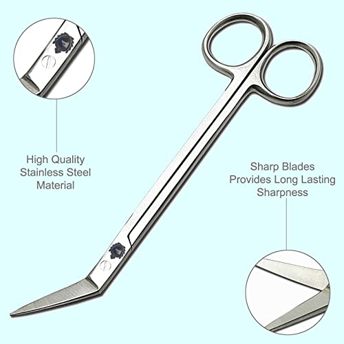 Long Handled Toenail Scissors Clippers - Podiatrist Manicure Pedicure for Seniors Elderly Men Women Ingrown Toenails Fingernail Cuticle Nail Scissor/Shear Stainless Steel (6 Inch)