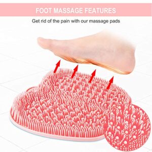 BESKAR Shower Foot Scrubber XL Larger Size Mat with Non-Slip Suction Cups - Cleans, Smooths, Exfoliates & Massages Your Feet Without Bending, Improve Foot Circulation & Cleaner Dead Skin Remover