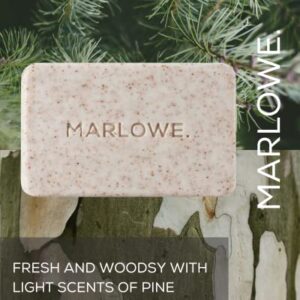 MARLOWE. No. 102 Men's Body Scrub Soap 7 oz (3 Bars) | Best Exfoliating Bar for Men | Made with Natural Ingredients | Amazing Scent | New Packaging - Same Great Formula