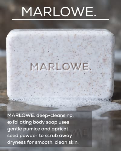 MARLOWE. No. 102 Men's Body Scrub Soap 7 oz (3 Bars) | Best Exfoliating Bar for Men | Made with Natural Ingredients | Amazing Scent | New Packaging - Same Great Formula