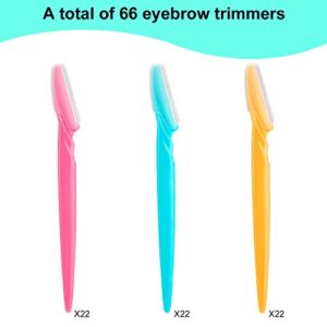 66PCS Eyebrow Razor and Face Razor for Women and Men, Eyebrow Hair Trimmer and Shaver with Protective Cover,Safe and Newbie Friendly