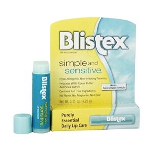 blistex simple & sensitive lip moisturizer 0.15 oz (pack of 4)