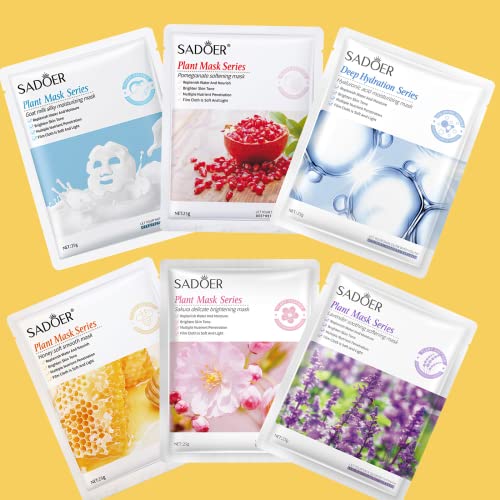 M J JOMAY 18 Combo Pack Natural Essence Full Face Facial Mask, Acne-Removing, Hydrating, Nourishing Skin Mask for Women and Men, Different Essence Combination Set