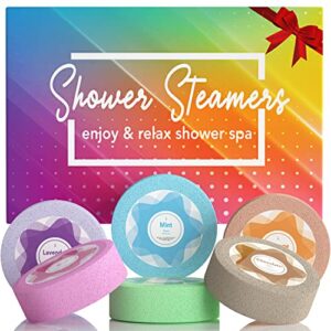 shower steamers aromatherapy – shower bath bombs variety pack of 6 for women or men, shower tablets with essential oils for self care & home spa relaxation, birthday valentines gift
