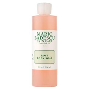 mario badescu rose body soap | for a pampered, refreshed, and hydrated skin | scented with the sweetest hint of floral | shower gel for daily use | 8 fl. oz.