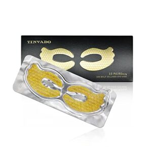 eye patches for puffy eyes – under eye mask dark circles and puffiness- gold under eye patches, collagen eye pads, eye bags treatment for women or men