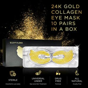 Eye Patches for Puffy Eyes - Under Eye Mask Dark Circles and Puffiness- Gold under Eye Patches, Collagen Eye Pads, Eye Bags Treatment for women or men