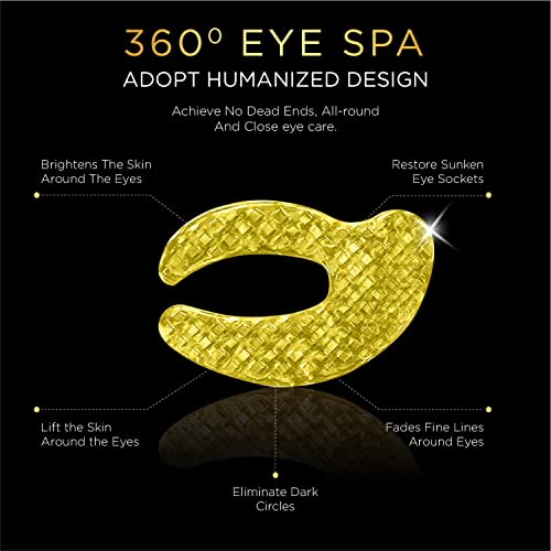 Eye Patches for Puffy Eyes - Under Eye Mask Dark Circles and Puffiness- Gold under Eye Patches, Collagen Eye Pads, Eye Bags Treatment for women or men