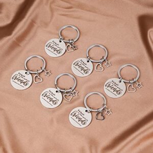 12 pieces Friend Appreciation Gifts Set 6 Good Friend Gifts Cosmetic Bag and 6 Good Friend Keychains Appreciation Funny Long Distance Friendship Gifts, Christmas Gifts for Best Soul Sister