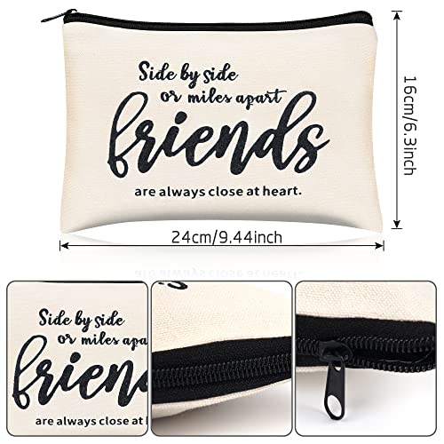 12 pieces Friend Appreciation Gifts Set 6 Good Friend Gifts Cosmetic Bag and 6 Good Friend Keychains Appreciation Funny Long Distance Friendship Gifts, Christmas Gifts for Best Soul Sister