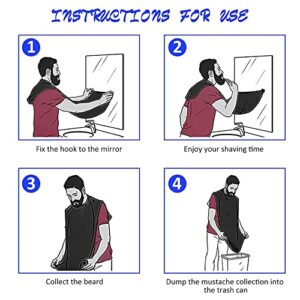 Besititli Beard Bib Apron Kit, Beard Hair Clippings Catcher for Men Shaving & Trimming, Non-Stick Waterproof Grooming Cape Apron with Adjustable Neck Straps, Best Gift for Men