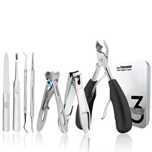 thick toenail clippers, mens nail clippers for large big thick nail and toenail senior nail clippers with easy grip rubber handle for podiatrist/ ingrown/ seniors/ adult