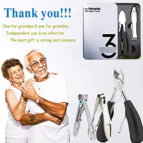 Thick Toenail Clippers, Mens Nail Clippers for Large Big Thick Nail and Toenail Senior Nail Clippers with Easy Grip Rubber Handle for Podiatrist/ Ingrown/ Seniors/ Adult