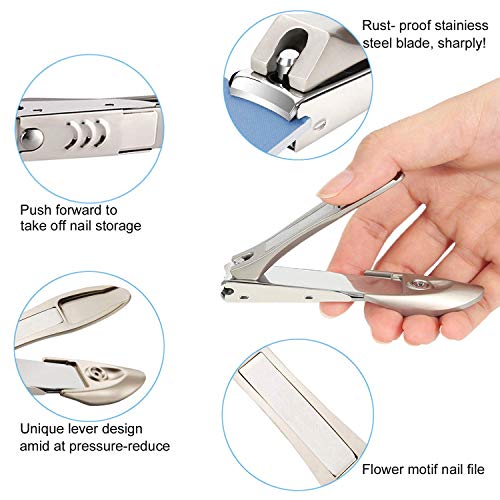 Thick Toenail Clippers, Mens Nail Clippers for Large Big Thick Nail and Toenail Senior Nail Clippers with Easy Grip Rubber Handle for Podiatrist/ Ingrown/ Seniors/ Adult